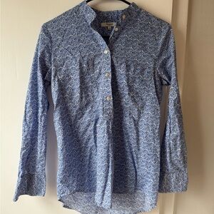 Madewell Floral Blue and White Shirt
